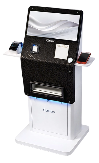 Touch screen patient self-registration kiosk for healthcare facilities in India