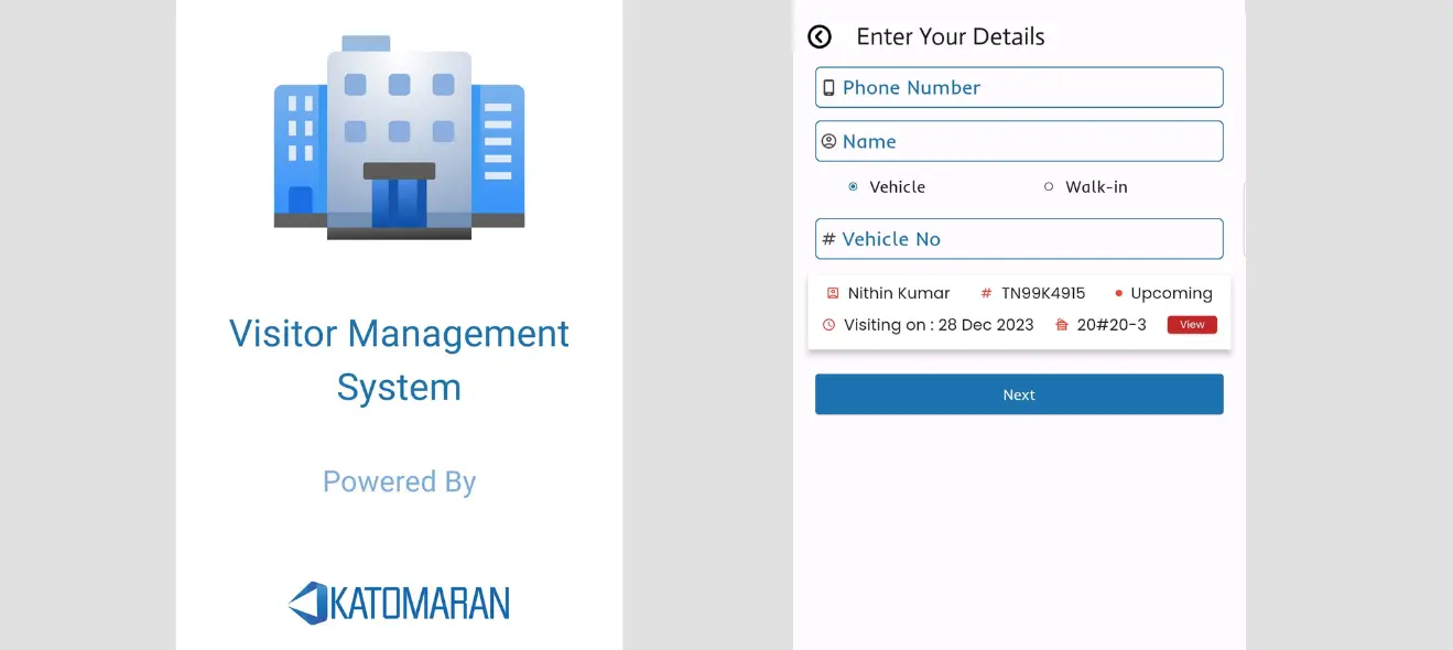 Screenshot of the app's view management system using Digital Mobile Device Management Software.